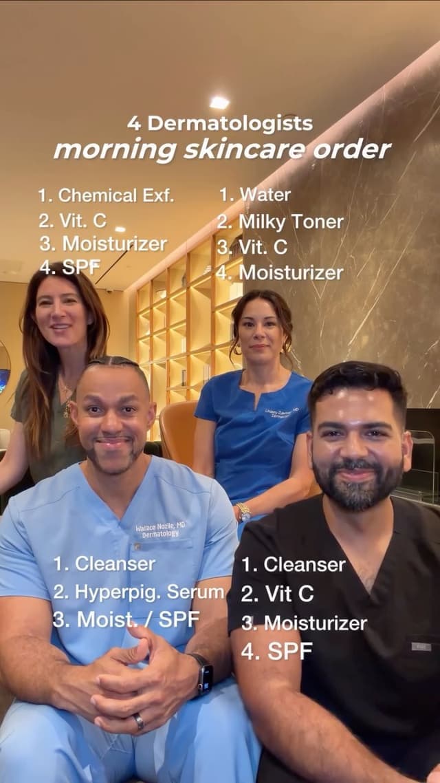 4 Derms Skincare Routines ✨#dermatologist #skincare #skincareroutines #viral #skincaretips