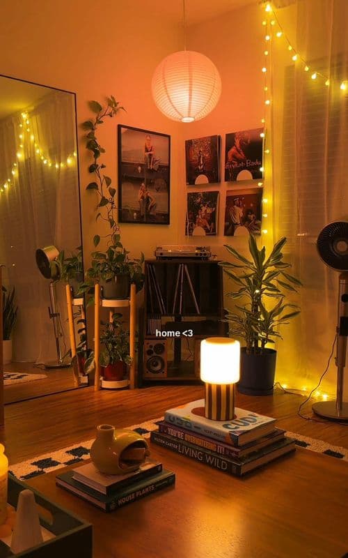 turned an empty space into something special❤️ #homedecor #interiordesign #ambientlighting #apartmentdecor #cozy