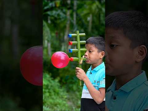 Cute Bamboo Creations with Four Colourful Balloons Toys #ideas #crafts